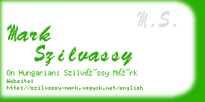 mark szilvassy business card